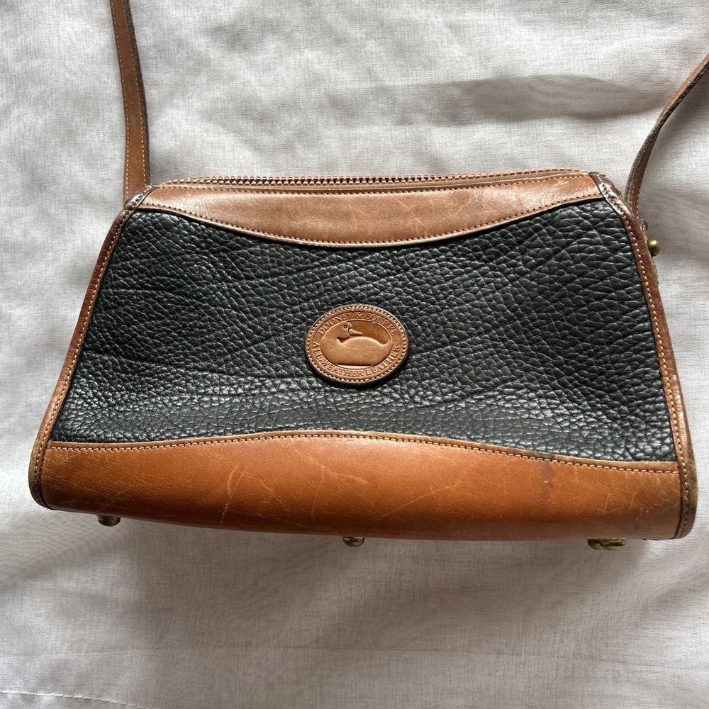 Dooney & Bourke Vintage Purse All Weather Two-tone Pebble Leather Crossbody